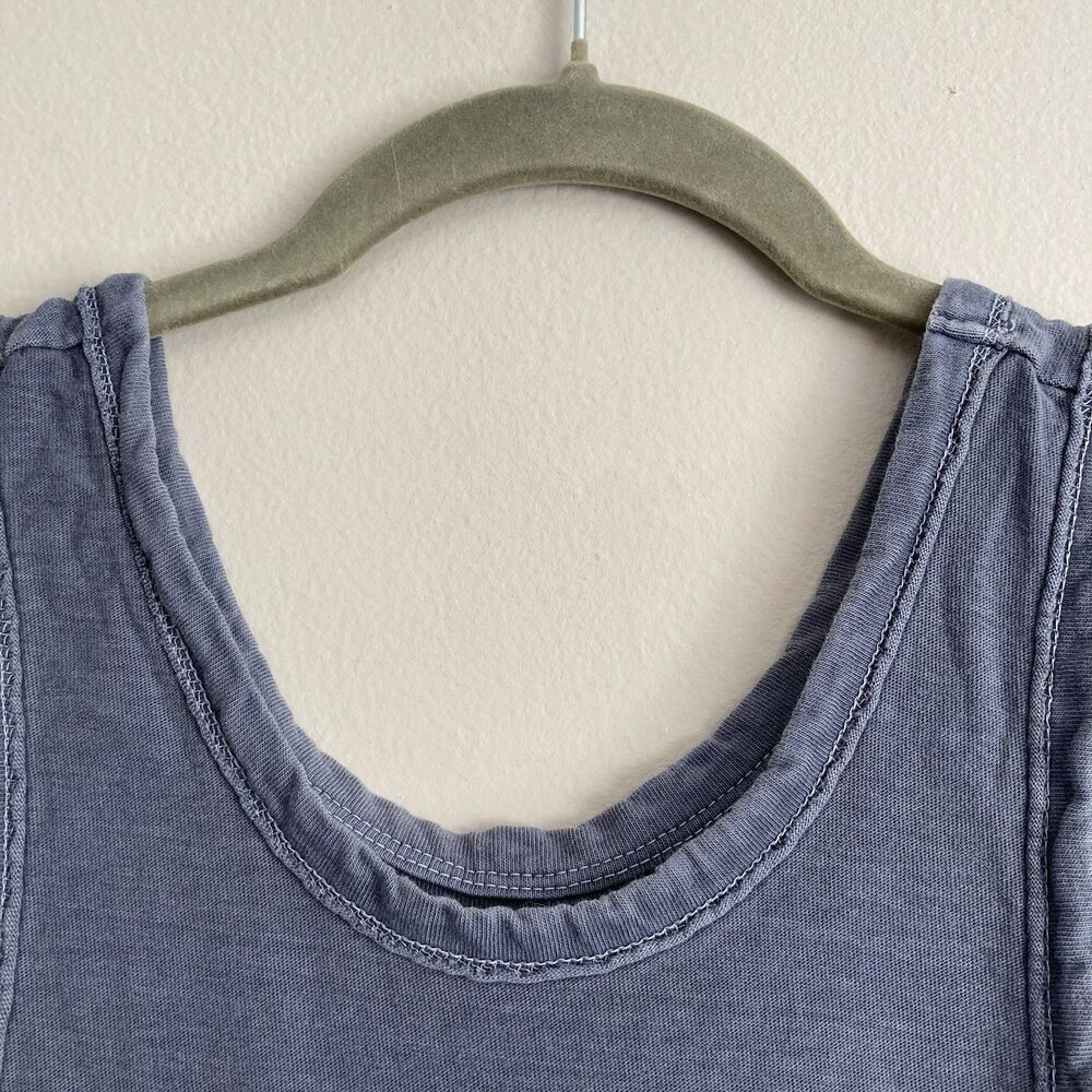 Free People Movement Womens Blue Gray 100% Cotton Tank Top Size XS Basic - Picture 2 of 8